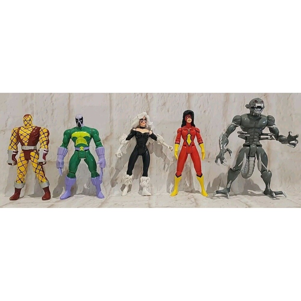 1990's Marvel lot of 5 Spider-Man Action figures Lot No Weapons/Accessories F2